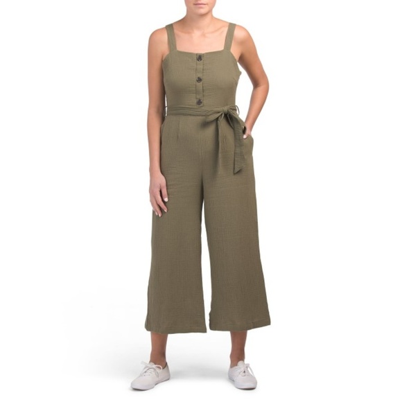 rachel zoe linen belted jumpsuit
